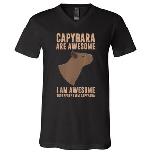 Capybara Gifts Capybara Are Awesome Cute And Lovely Animal V-Neck T-Shirt