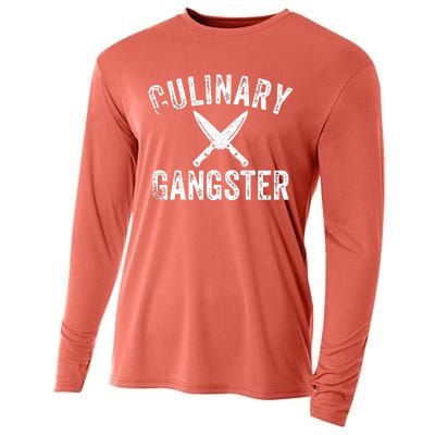 Culinary Gangster Cooking Themed Chefs Cooking Enthusiasts Cooling Performance Long Sleeve Crew