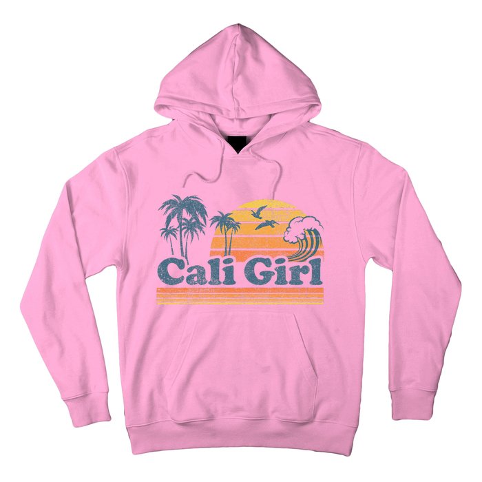 Cali Girl California Beach Summer Vacation Vintage 70s Retro Hoodie