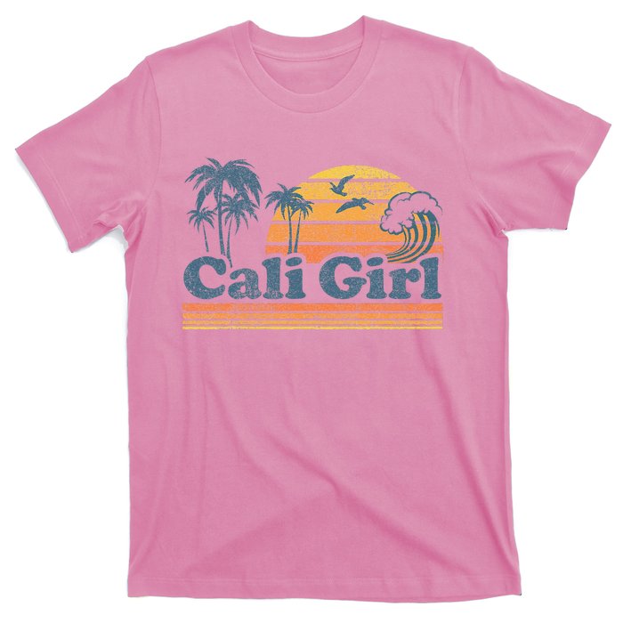 Cali Girl California Beach Summer Vacation Vintage 70s Retro T-Shirt