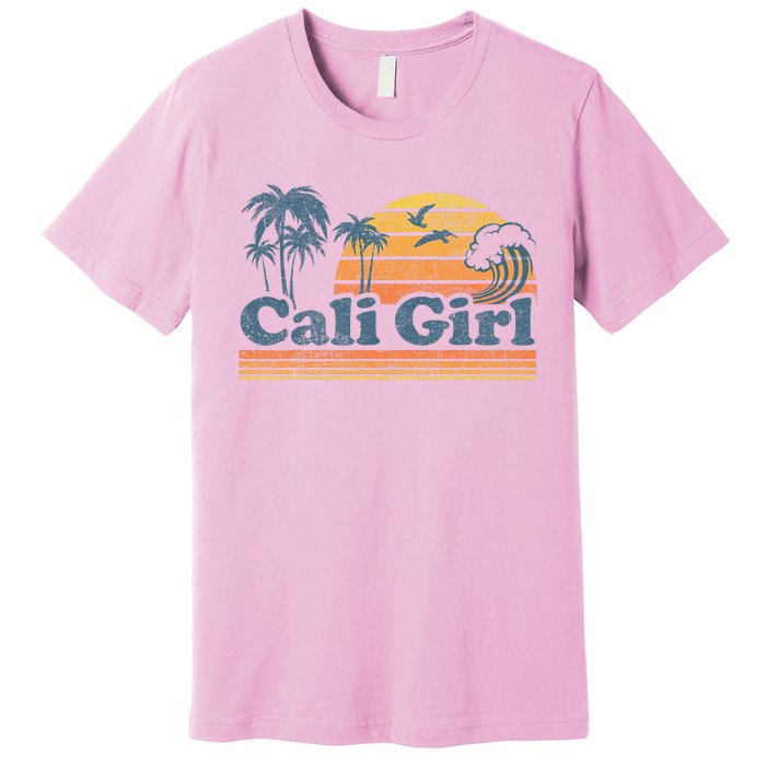 Cali Girl California Beach Summer Vacation Vintage 70s Retro Premium T-Shirt