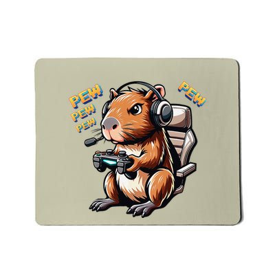 Cute Gaming Capybara Pew Video Game Mousepad