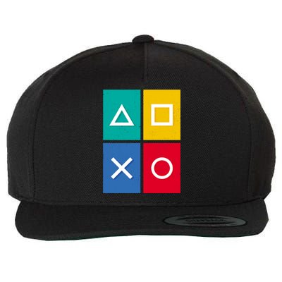 Colorful Gaming Controls Funny Game Day Cool Gamer Cool Gift Wool Snapback Cap