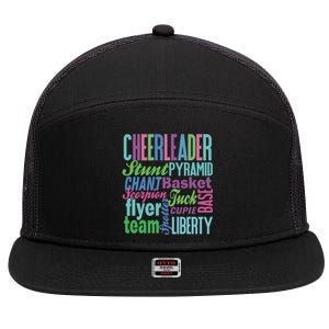 Cheerleader Gift Cheerleading Gift Cheer Teen Mom 7 Panel Mesh Trucker Snapback Hat