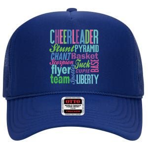 Cheerleader Gift Cheerleading Gift Cheer Teen Mom High Crown Mesh Back Trucker Hat