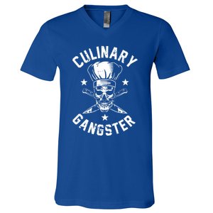 Culinary Gangster Cooking Best Cooking Chef Mom Dad Gift V-Neck T-Shirt