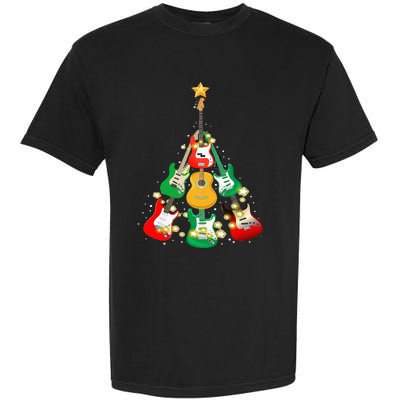 Cool Guitar Christmas Tree Light Guitar Lover Garment-Dyed Heavyweight T-Shirt