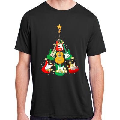 Cool Guitar Christmas Tree Light Guitar Lover Adult ChromaSoft Performance T-Shirt