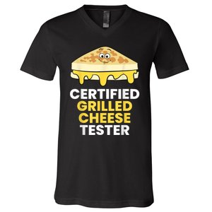 Certified Grilled Cheese Tester V-Neck T-Shirt