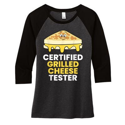 Certified Grilled Cheese Tester Women's Tri-Blend 3/4-Sleeve Raglan Shirt