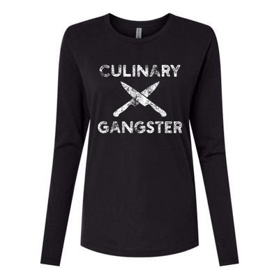 Culinary Gangster Womens Cotton Relaxed Long Sleeve T-Shirt