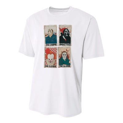 Camper Ghostface Clown Slaher Horror Characters Tarot Card Horror Halloween Youth Performance Sprint T-Shirt