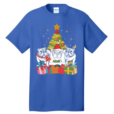 Christmas Gift Cute English Bulldog Dog Xmas Tree Gift Tall T-Shirt