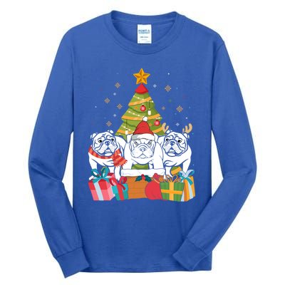 Christmas Gift Cute English Bulldog Dog Xmas Tree Gift Tall Long Sleeve T-Shirt