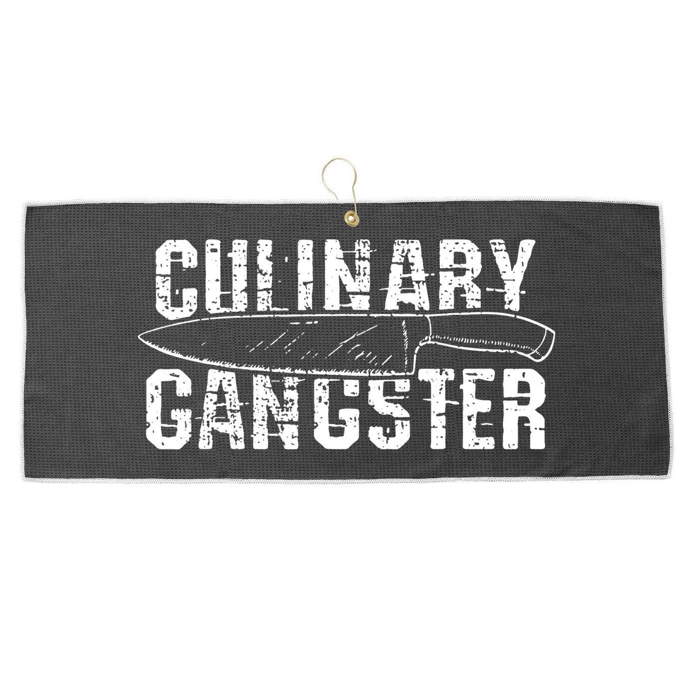 Culinary Gangster Chef Cook Kitchen Large Microfiber Waffle Golf Towel