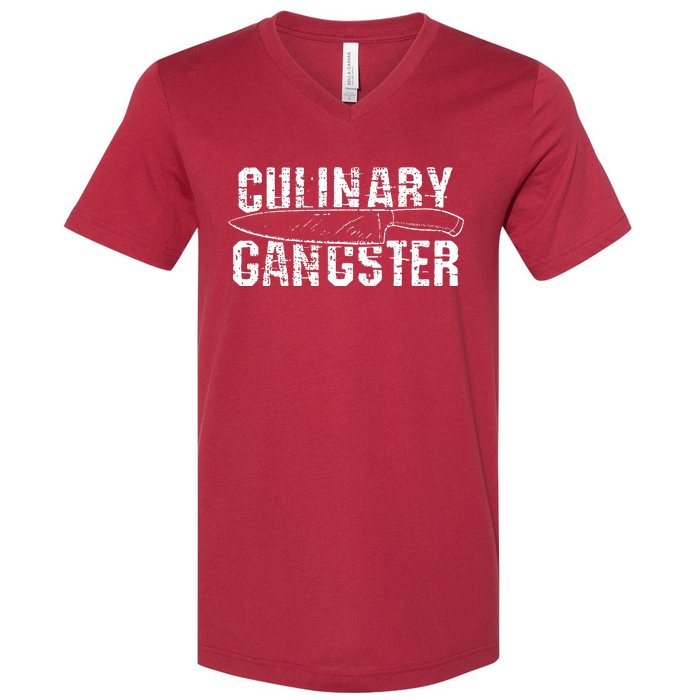 Culinary Gangster Chef Cook Kitchen V-Neck T-Shirt