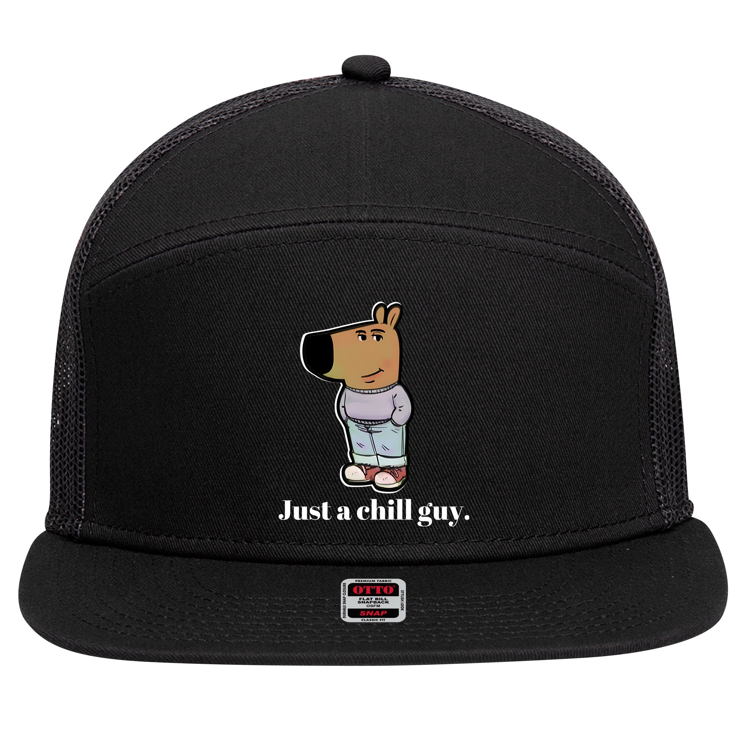 Chill Guy 7 Panel Mesh Trucker Snapback Hat