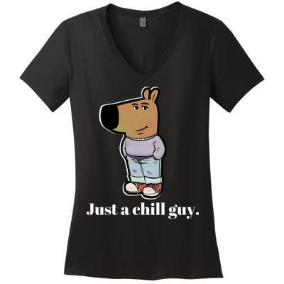 Chill Guy Women's V-Neck T-Shirt