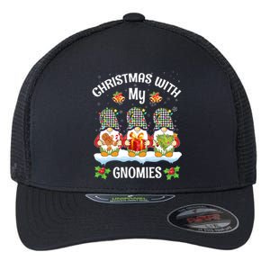 Cute Gnome Christmas Funny Holiday Christmas With My Gnomies Gift Flexfit Unipanel Trucker Cap