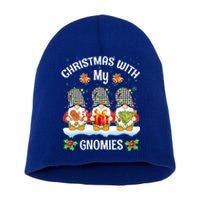 Cute Gnome Christmas Funny Holiday Christmas With My Gnomies Gift Short Acrylic Beanie