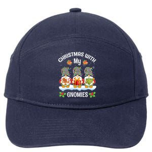 Cute Gnome Christmas Funny Holiday Christmas With My Gnomies Gift 7-Panel Snapback Hat