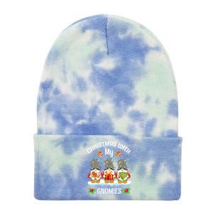 Cute Gnome Christmas Funny Holiday Christmas With My Gnomies Gift Tie Dye 12in Knit Beanie