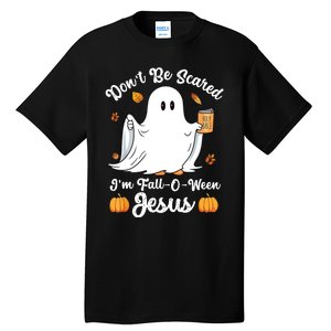 Cute Ghost Christian Halloween Falloween Jesus Pumpkin Tall T-Shirt