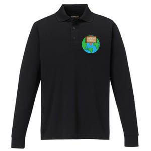 Cool Global Clean Up Your Mess Love Mother Gift Performance Long Sleeve Polo