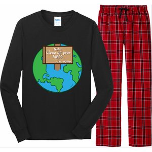 Cool Global Clean Up Your Mess Love Mother Gift Long Sleeve Pajama Set