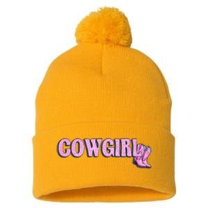 Cow Girl Pom Pom 12in Knit Beanie