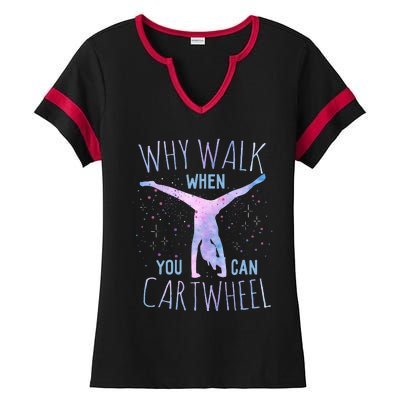 Cartwheel Gymnast Classic Fit TieDye Ladies Halftime Notch Neck Tee