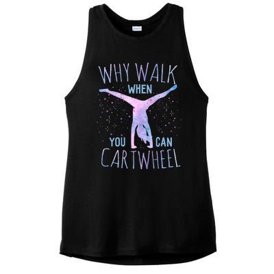 Cartwheel Gymnast Classic Fit TieDye Ladies PosiCharge Tri-Blend Wicking Tank