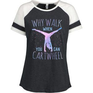 Cartwheel Gymnast Classic Fit TieDye Enza Ladies Jersey Colorblock Tee