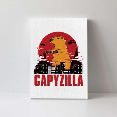 Capybara Gifts Capyzilla Funny And Lovely Animal Humor Parody Canvas