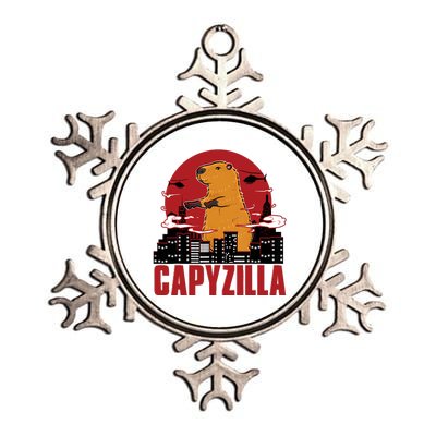 Capybara Gifts Capyzilla Funny And Lovely Animal Humor Parody Metallic Star Ornament