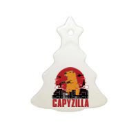 Capybara Gifts Capyzilla Funny And Lovely Animal Humor Parody Ceramic Tree Ornament