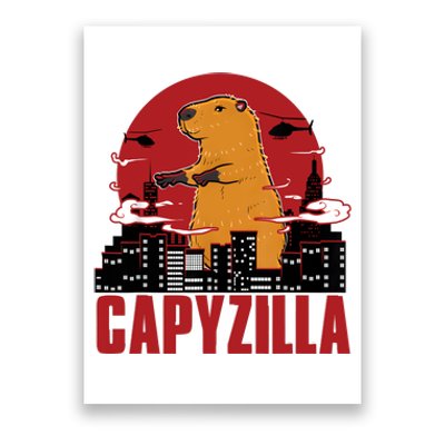 Capybara Gifts Capyzilla Funny And Lovely Animal Humor Parody Poster