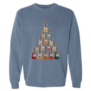 Cool Guitar Christmas Tree Guitar Lovers Christmas Tree Garment-Dyed Sweatshirt