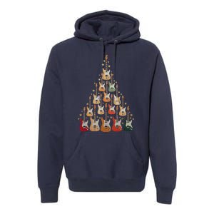 Cool Guitar Christmas Tree Guitar Lovers Christmas Tree Premium Hoodie