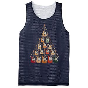 Cool Guitar Christmas Tree Guitar Lovers Christmas Tree Mesh Reversible Basketball Jersey Tank