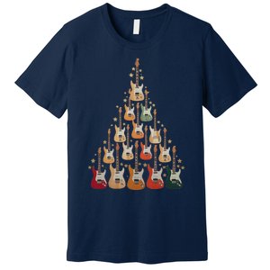 Cool Guitar Christmas Tree Guitar Lovers Christmas Tree Premium T-Shirt