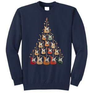 Cool Guitar Christmas Tree Guitar Lovers Christmas Tree Tall Sweatshirt