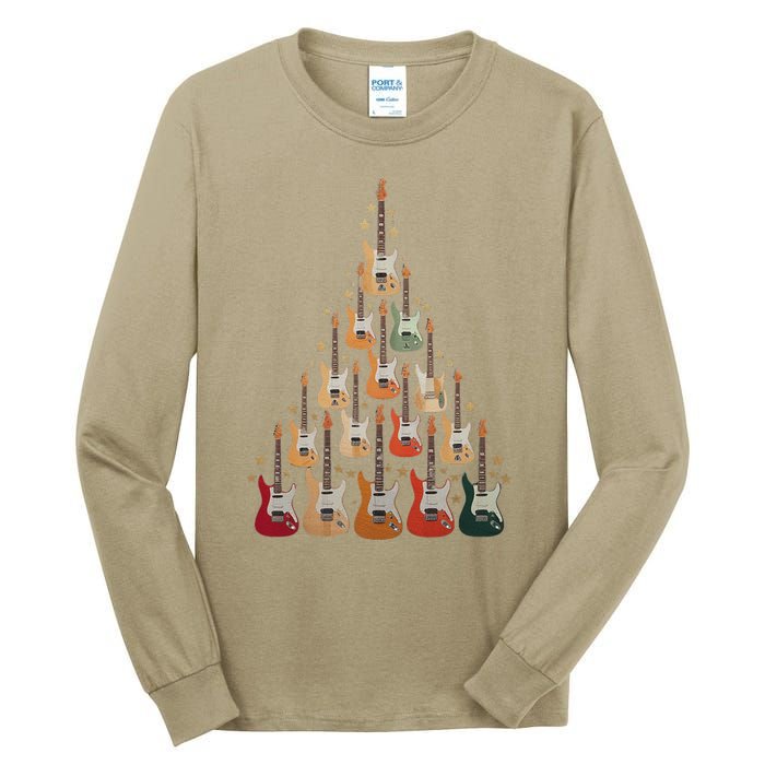 Cool Guitar Christmas Tree Guitar Lovers Christmas Tree Tall Long Sleeve T-Shirt