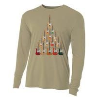 Cool Guitar Christmas Tree Guitar Lovers Christmas Tree Cooling Performance Long Sleeve Crew