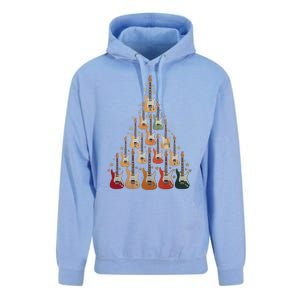 Cool Guitar Christmas Tree Guitar Lovers Christmas Tree Unisex Surf Hoodie