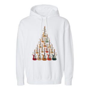 Cool Guitar Christmas Tree Guitar Lovers Christmas Tree Garment-Dyed Fleece Hoodie