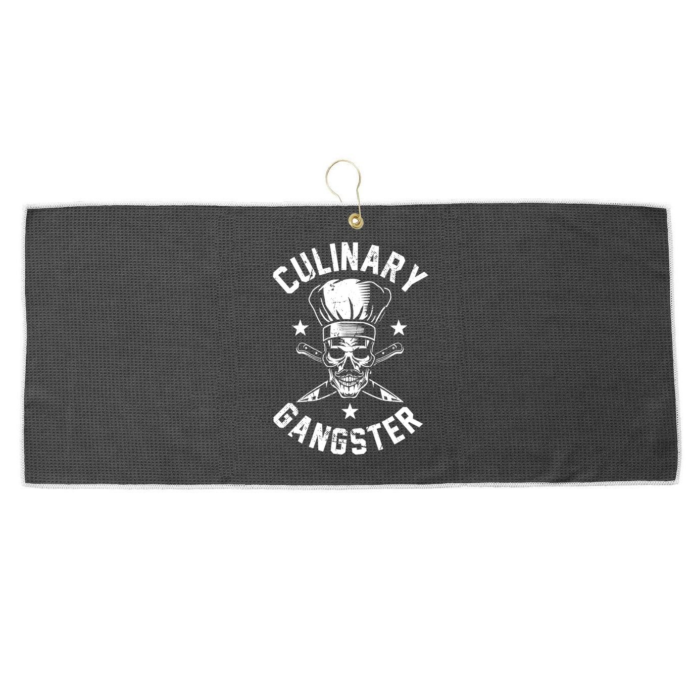 Culinary Gangster Cooking Best Cooking Chef Mom Dad Gift Large Microfiber Waffle Golf Towel