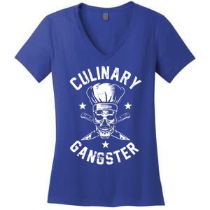 Culinary Gangster Cooking Best Cooking Chef Mom Dad Gift Women's V-Neck T-Shirt