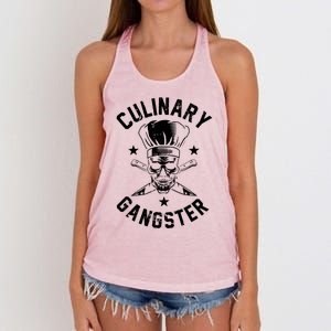 Culinary Gangster Cooking Best Cooking Chef Mom Dad Gift Women's Knotted Racerback Tank