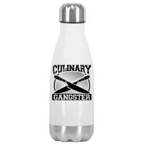 Culinary Gangster Culinary School Cooking Funny Chef Cool Gift Stainless Steel Insulated Water Bottle